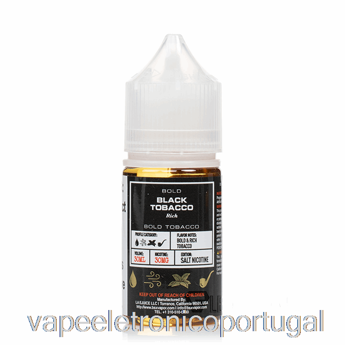 Vape Eletrônico Tabaco Preto - Série Bsx Salt - 30ml 50mg